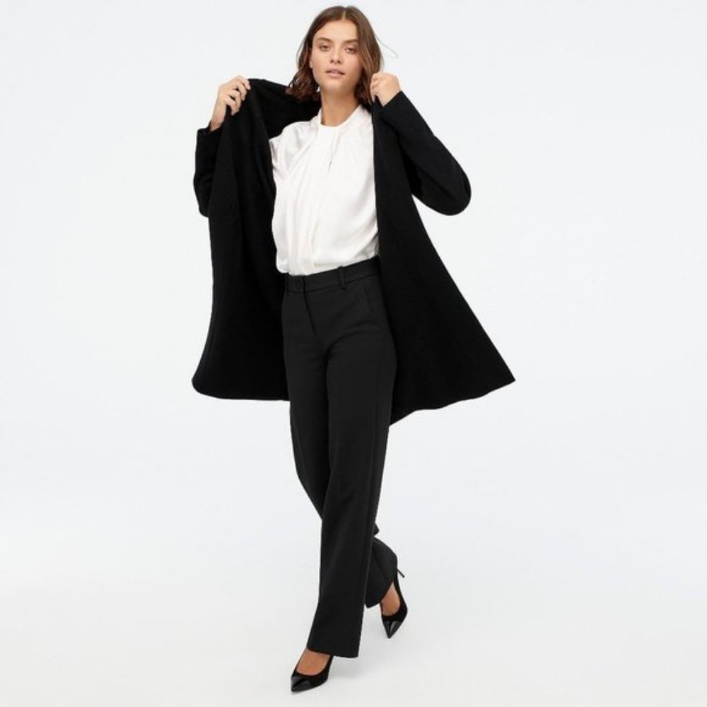 J. Crew Ella Open-front Long Sweater-blazer Black
